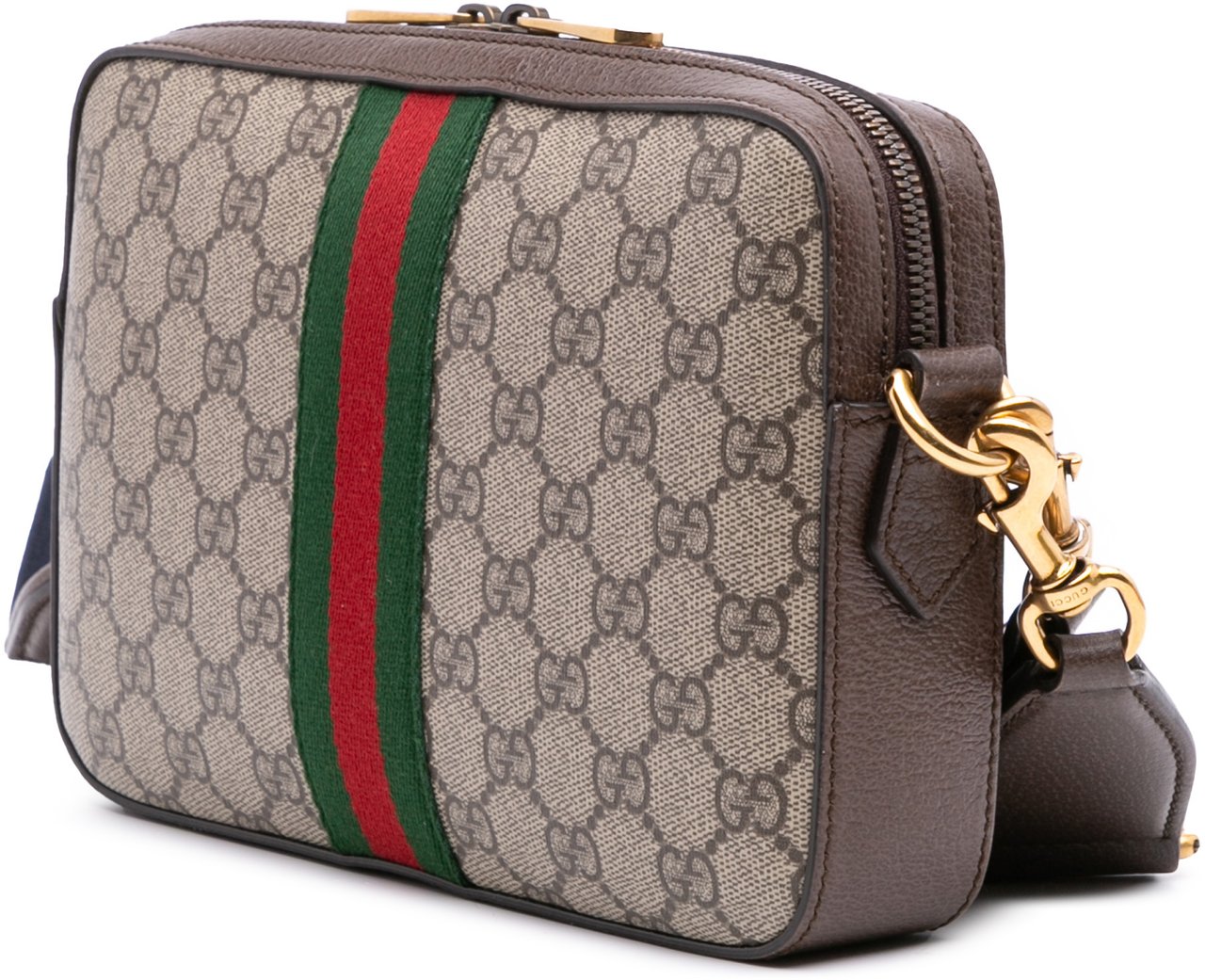 Gucci Small GG Supreme Web Ophidia Crossbody Bruin