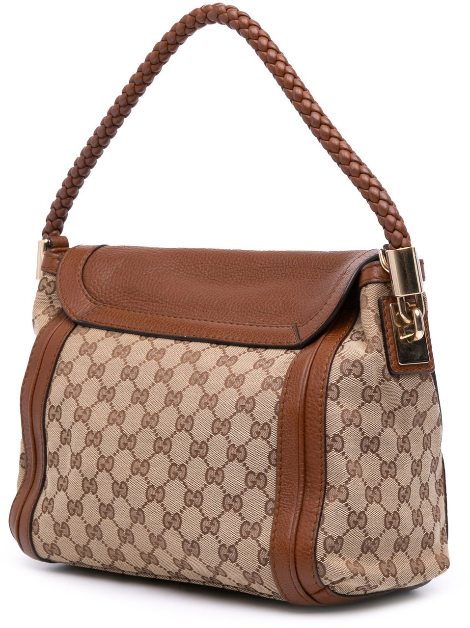 Gucci GG Canvas Bella Flap Satchel Bruin