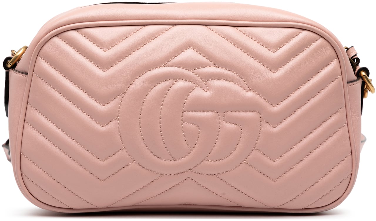 Gucci Small GG Marmont Matelasse Leather Crossbody Roze