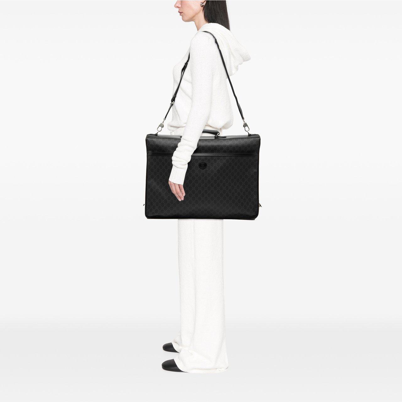 Gucci GG Supreme Retro Interlocking G Garment Bag Zwart
