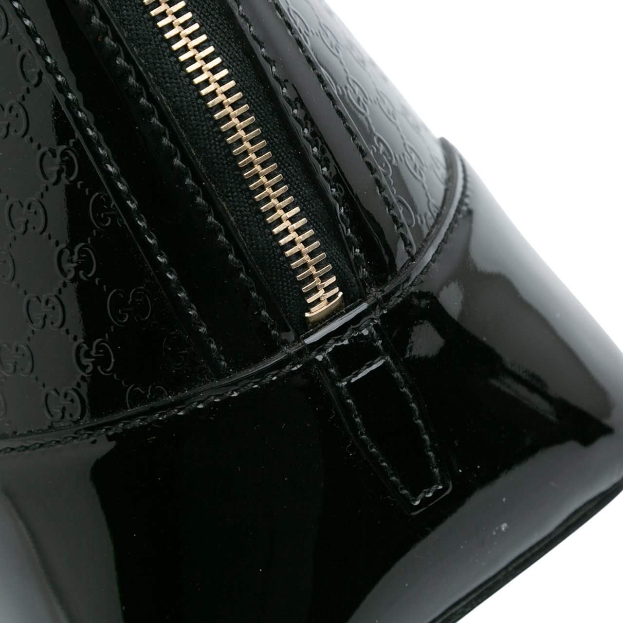 Gucci Small Microguccissima Patent Nice Satchel Zwart