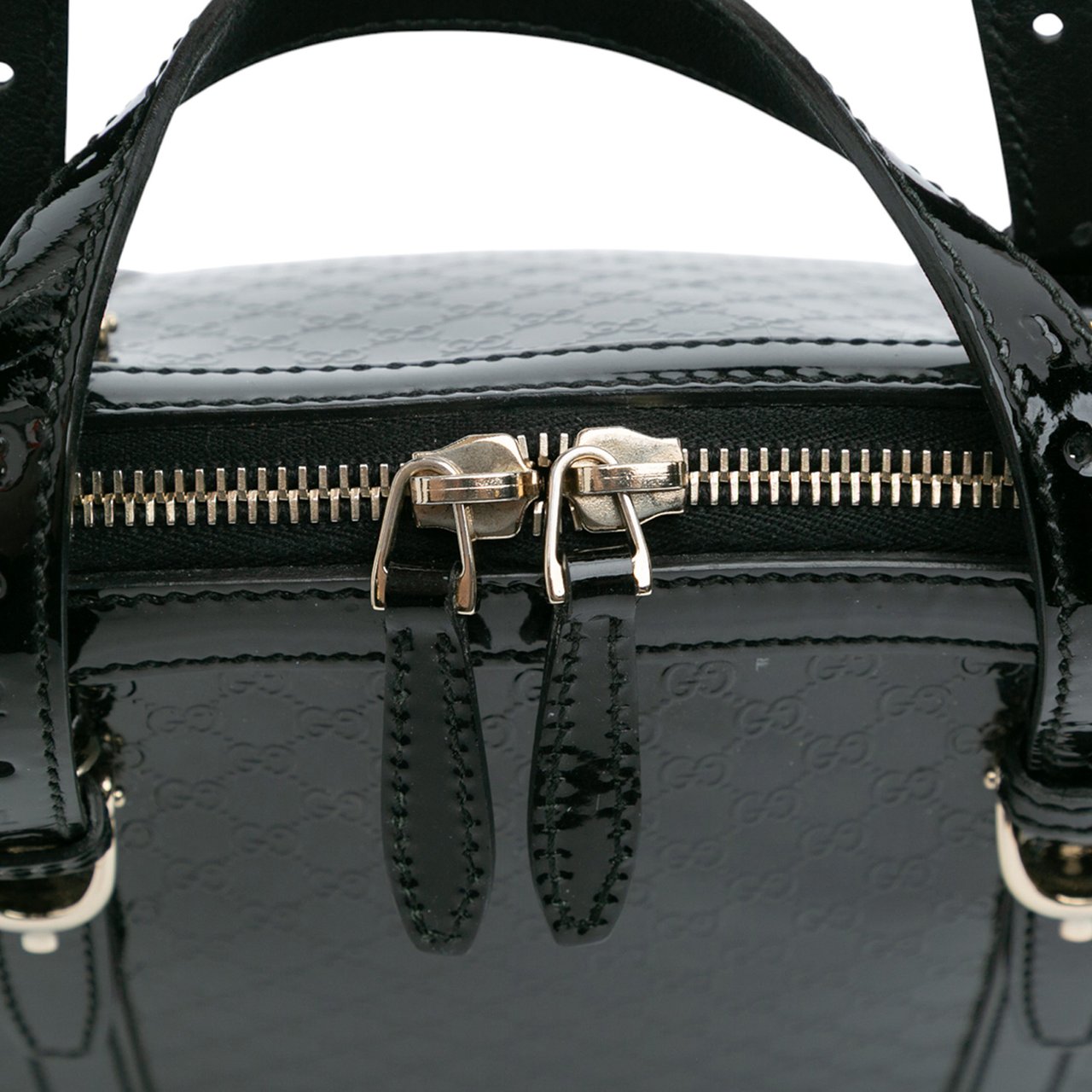Gucci Small Microguccissima Patent Nice Satchel Zwart