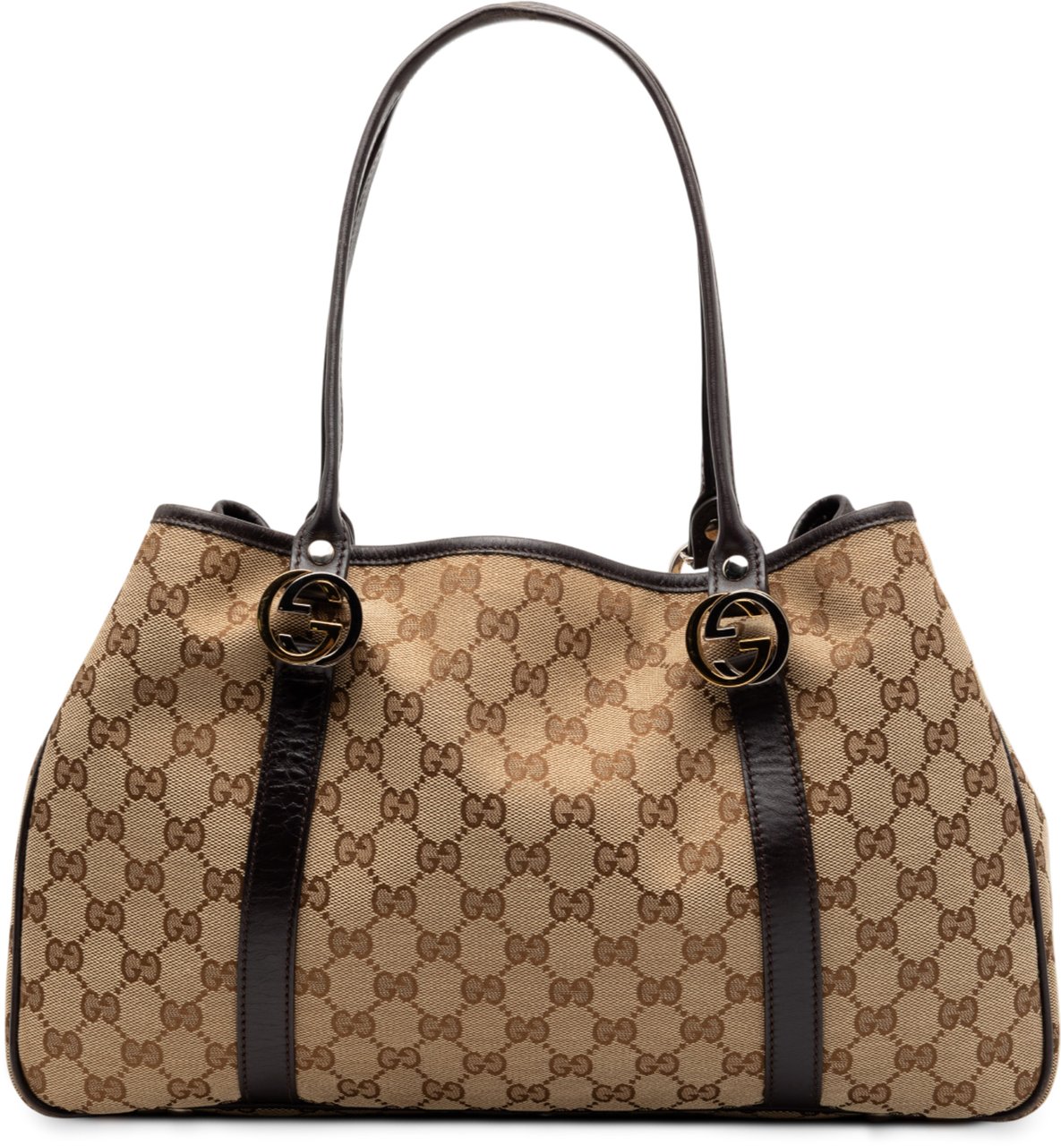 Gucci GG Canvas Twins Tote Bruin