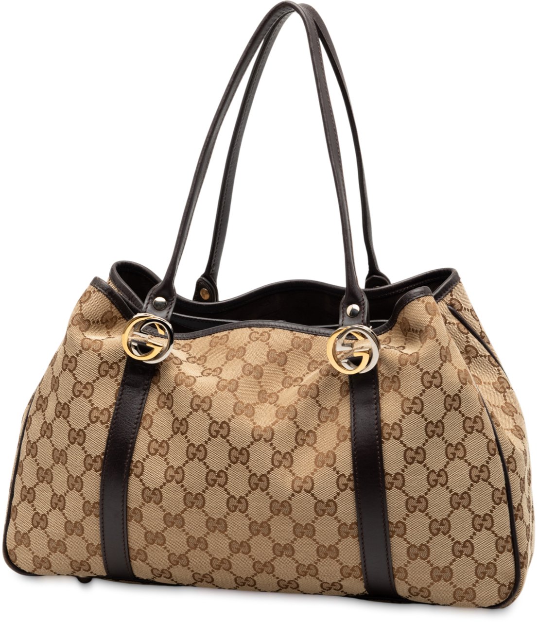 Gucci GG Canvas Twins Tote Bruin