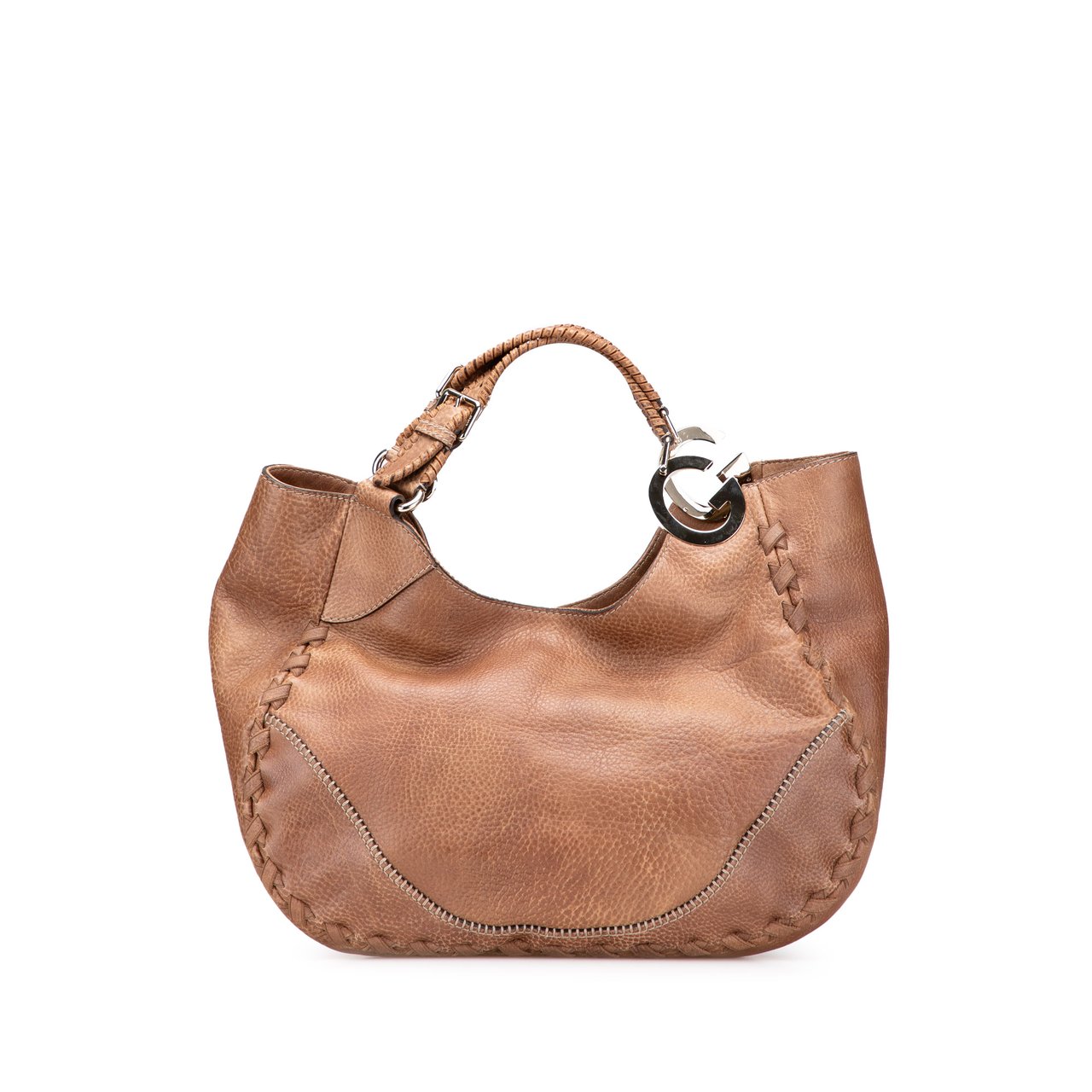 Gucci Medium Grained Calfskin Charlotte Hobo Bruin