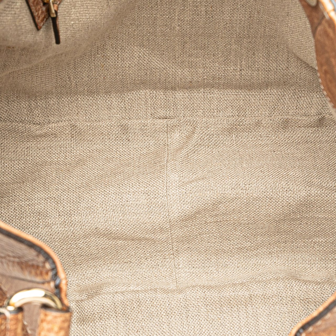Gucci Medium Grained Calfskin Charlotte Hobo Bruin