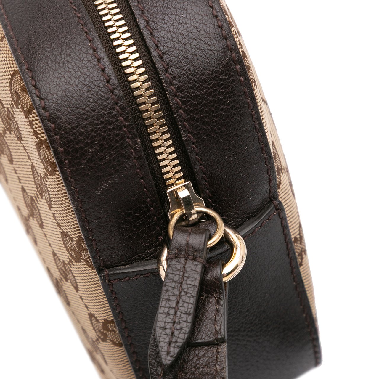 Gucci GG Canvas Webby Bee Camera Bag Bruin