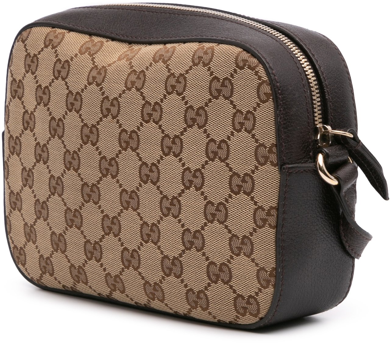 Gucci GG Canvas Webby Bee Camera Bag Bruin