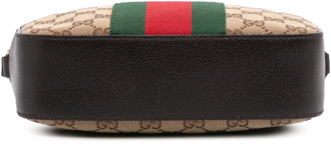 Gucci GG Canvas Webby Bee Camera Bag Bruin