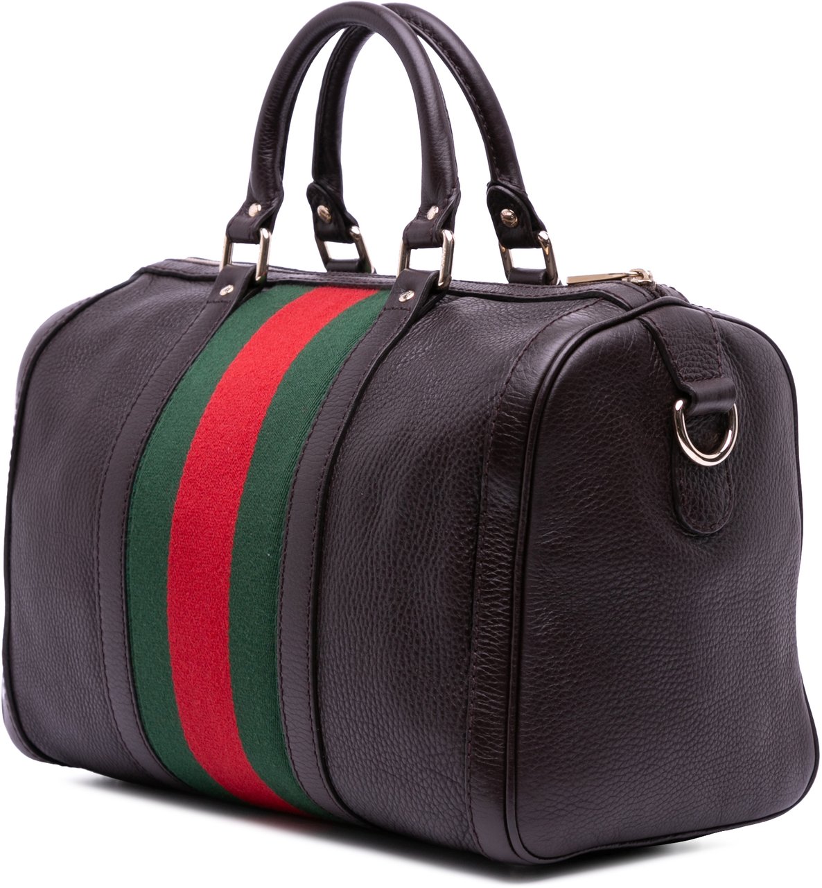 Gucci Calfskin Web Joy Boston Bag Bruin