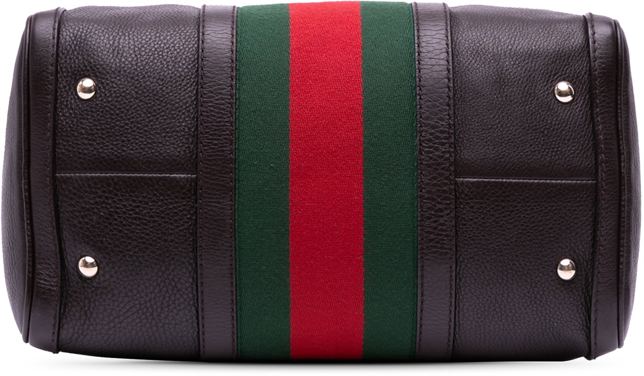 Gucci Calfskin Web Joy Boston Bag Bruin
