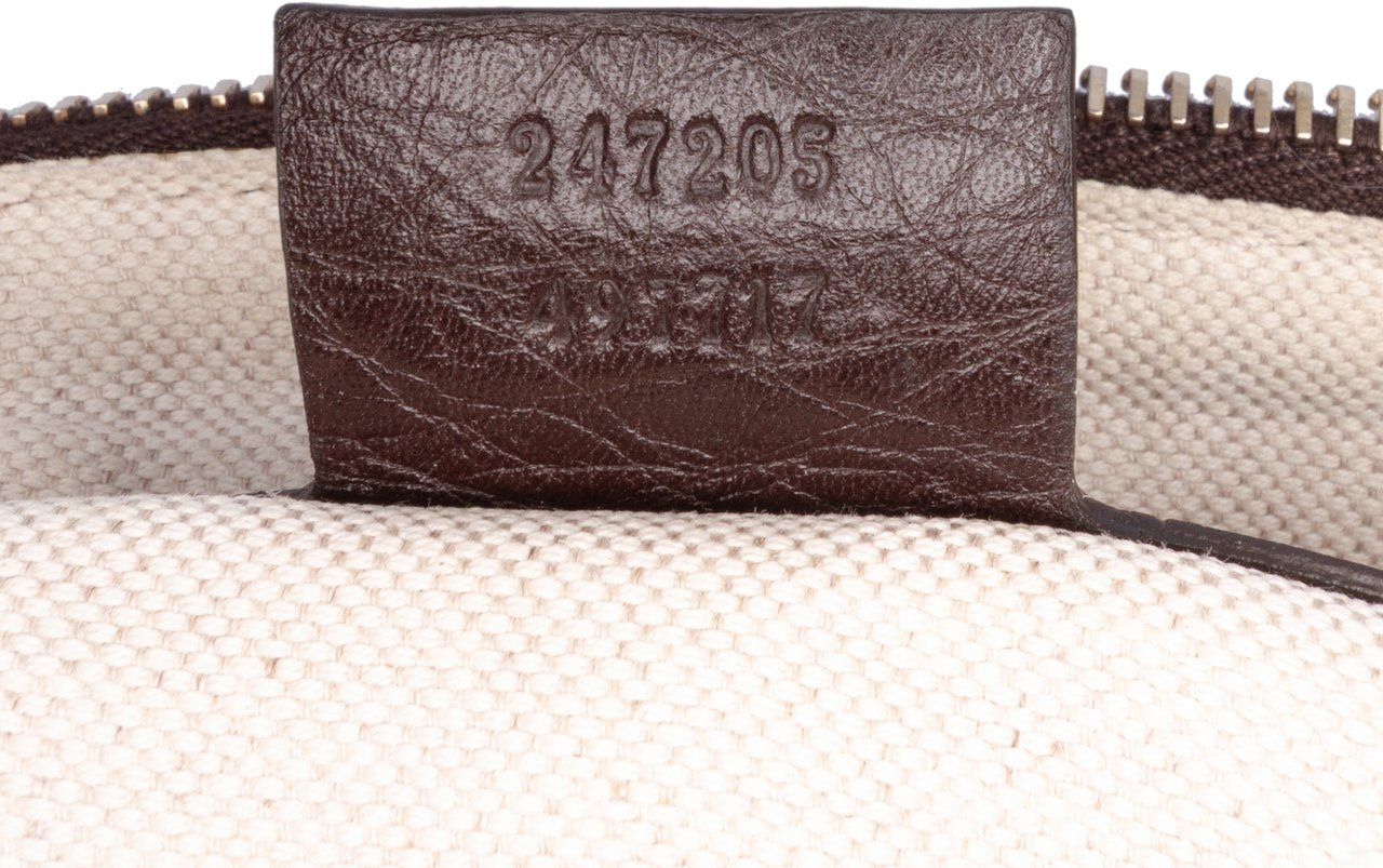 Gucci Calfskin Web Joy Boston Bag Bruin