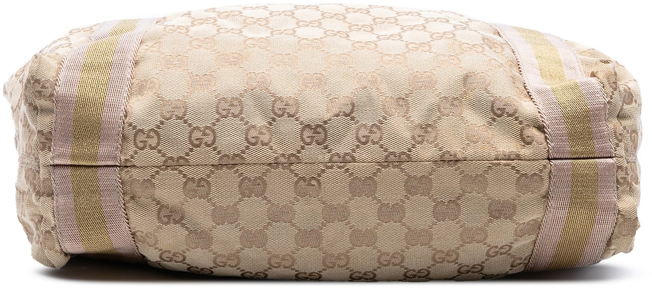 Gucci GG Canvas Web Tote Bruin