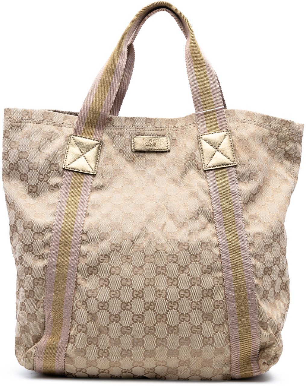Gucci GG Canvas Web Tote Bruin