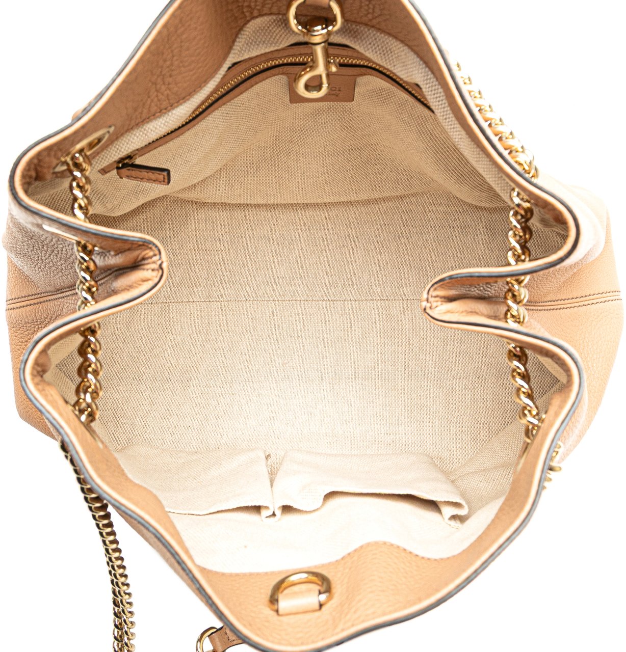 Gucci Medium Leather Soho Chain Tote Bruin