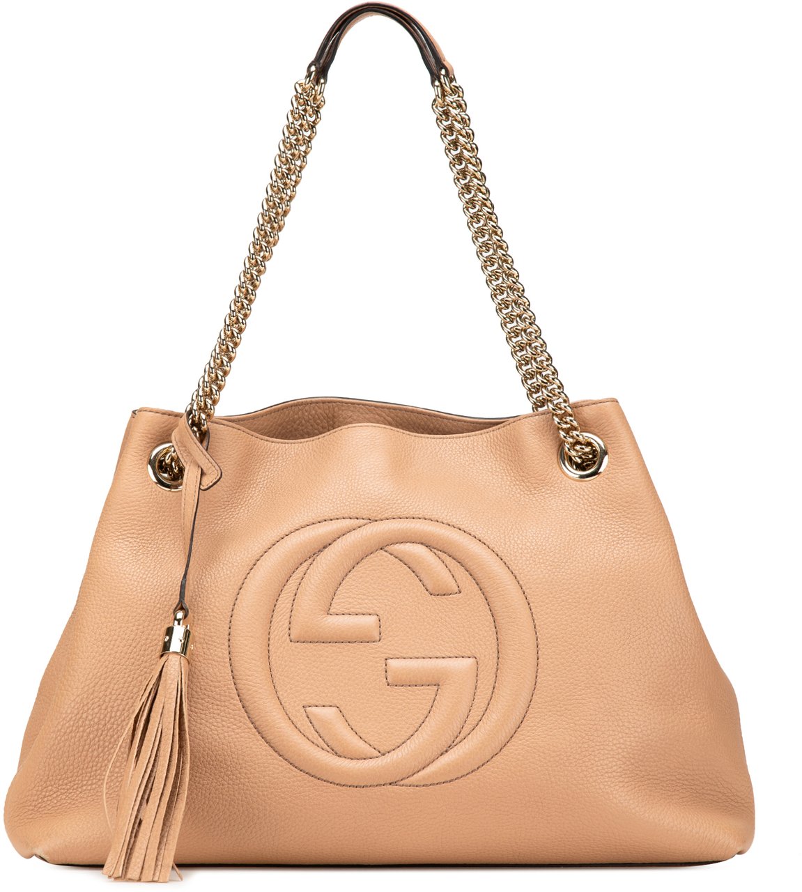 Gucci Medium Leather Soho Chain Tote Bruin