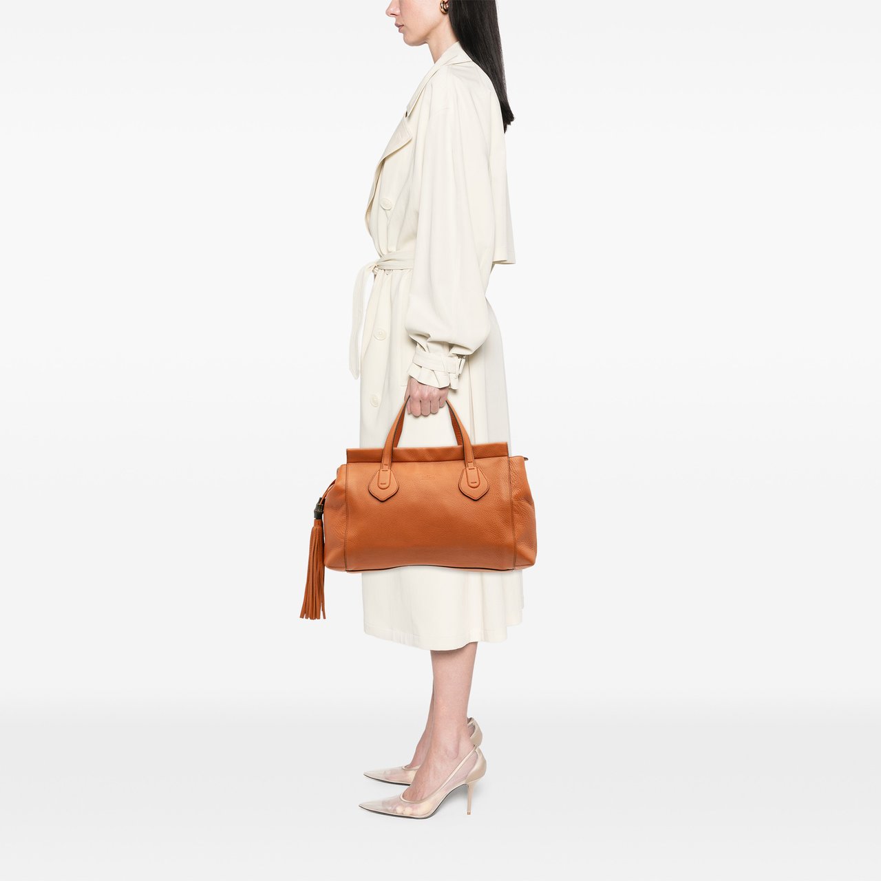 Gucci Leather Lady Tassel Top Handle Bag Oranje