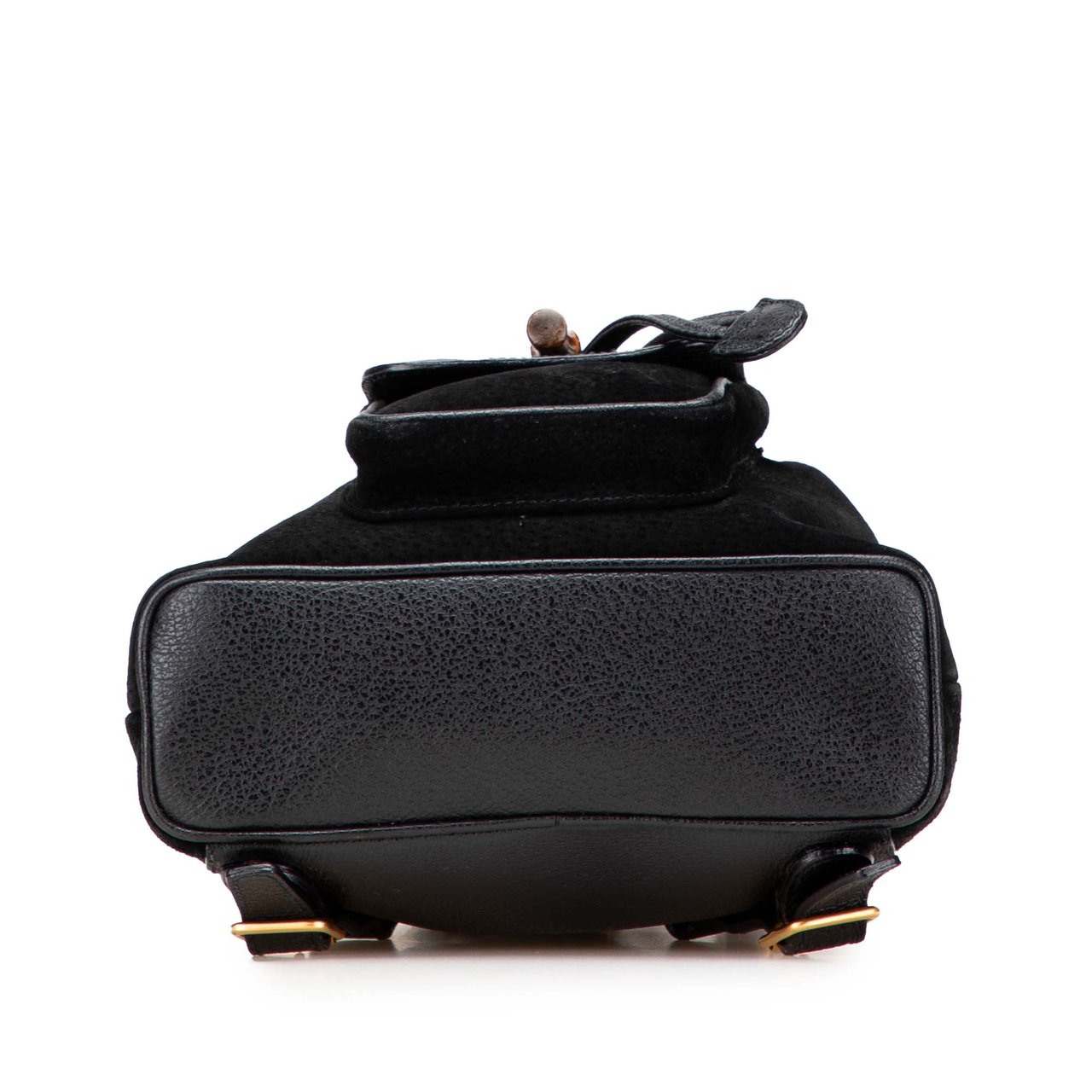 Gucci Suede Bamboo Backpack Zwart