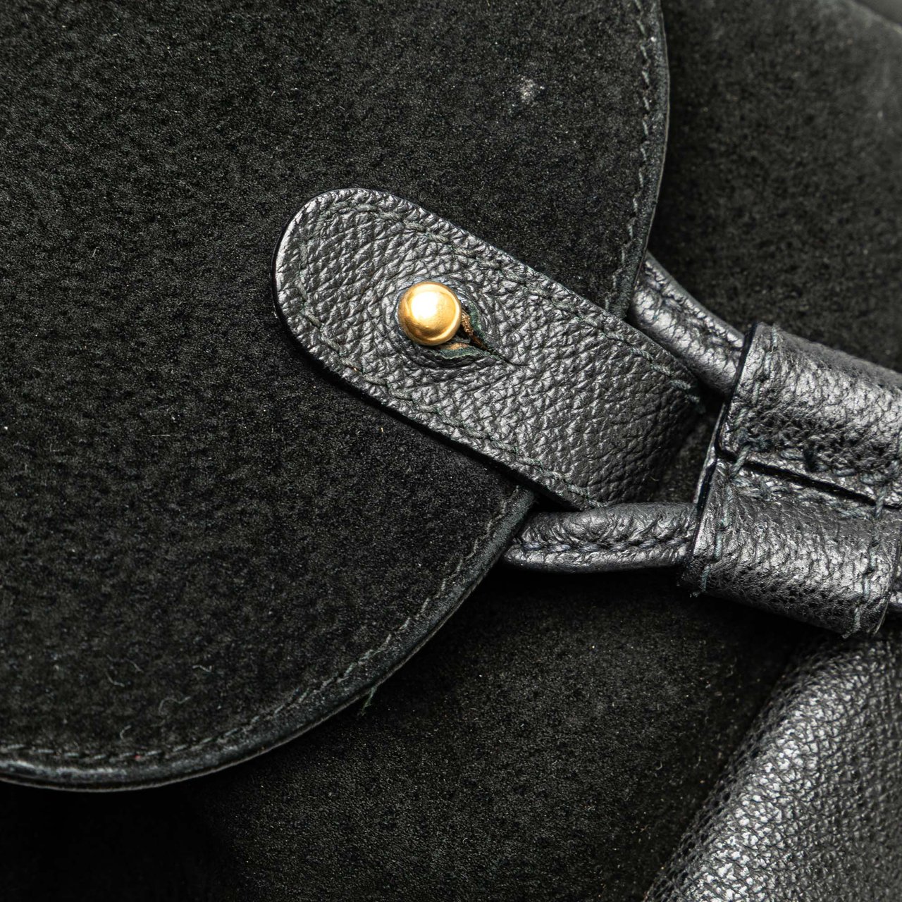 Gucci Suede Bamboo Backpack Zwart