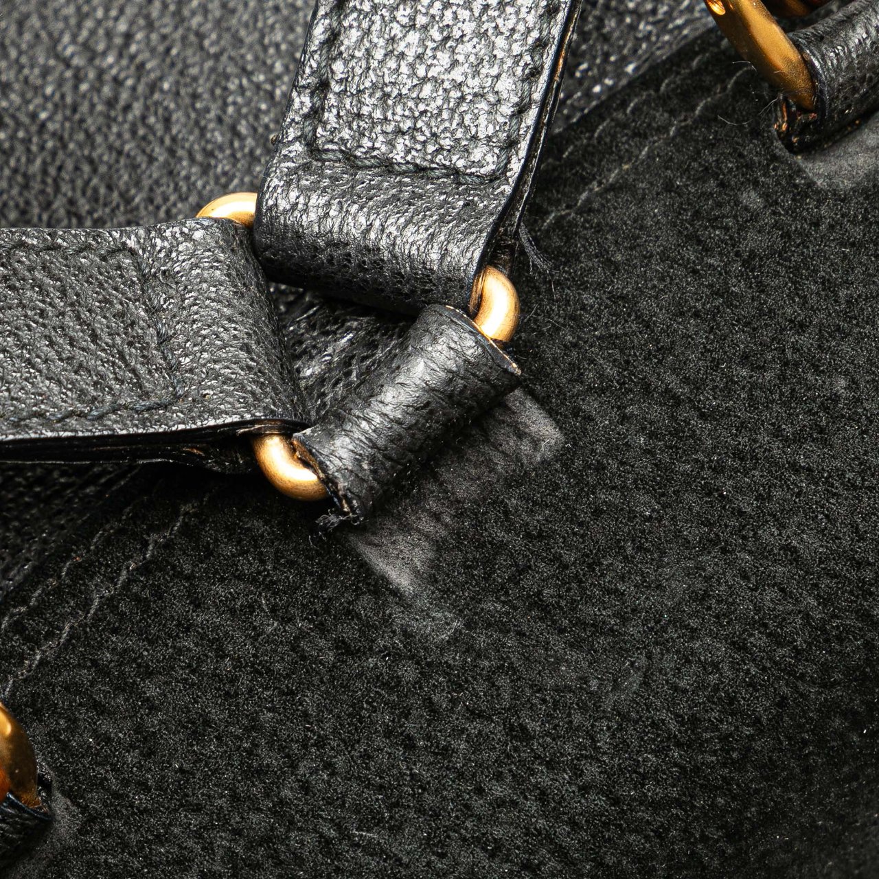 Gucci Suede Bamboo Backpack Zwart