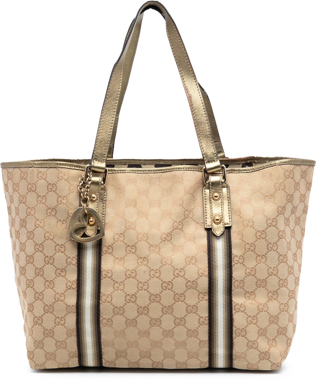 Gucci Large GG Canvas Jolicoeur Tote Bruin