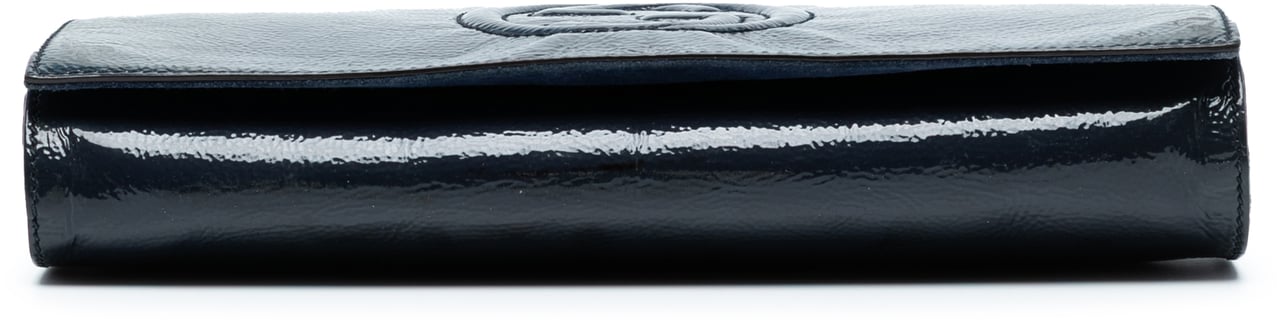 Gucci Soft Patent Soho Disco Clutch Blauw