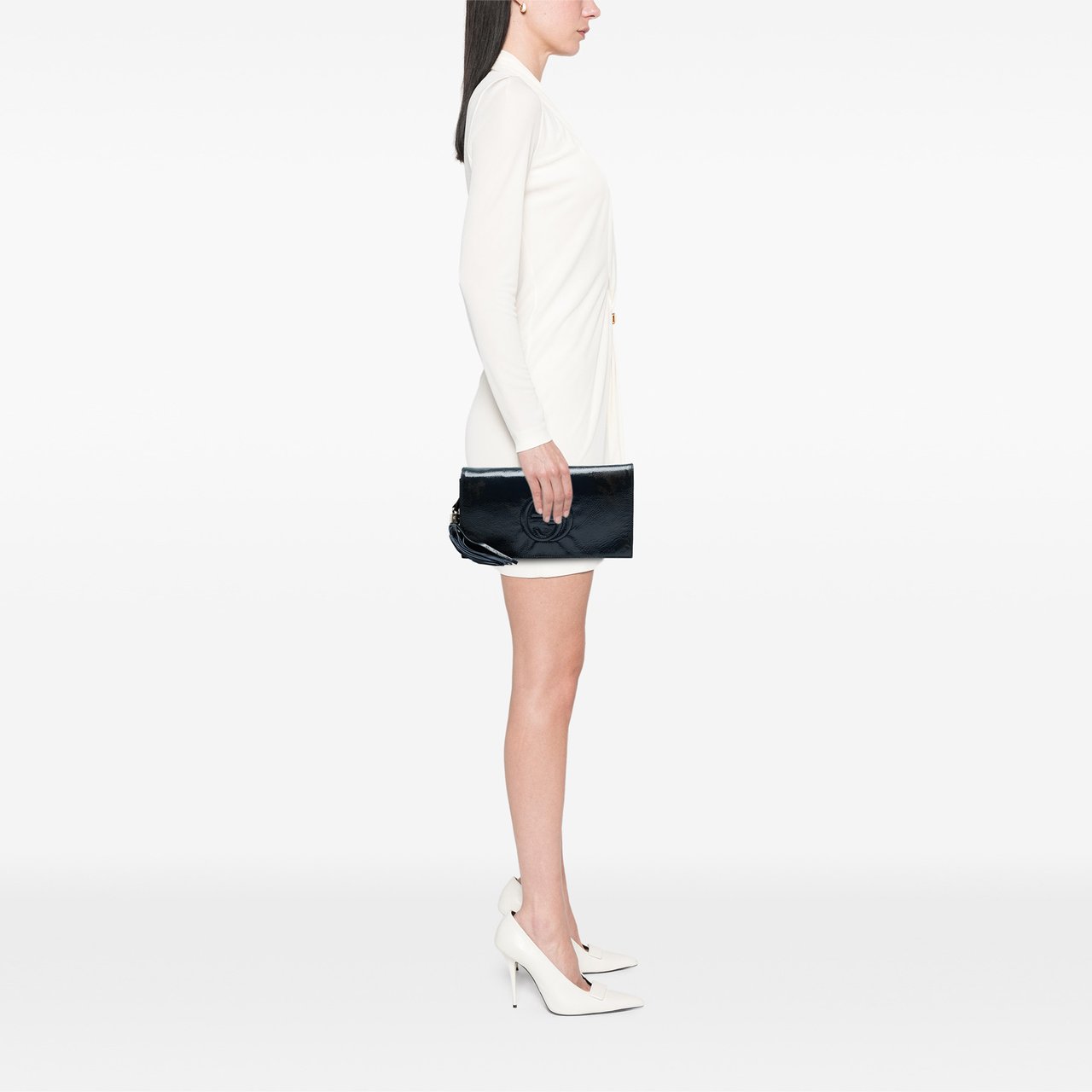 Gucci Soft Patent Soho Disco Clutch Blauw