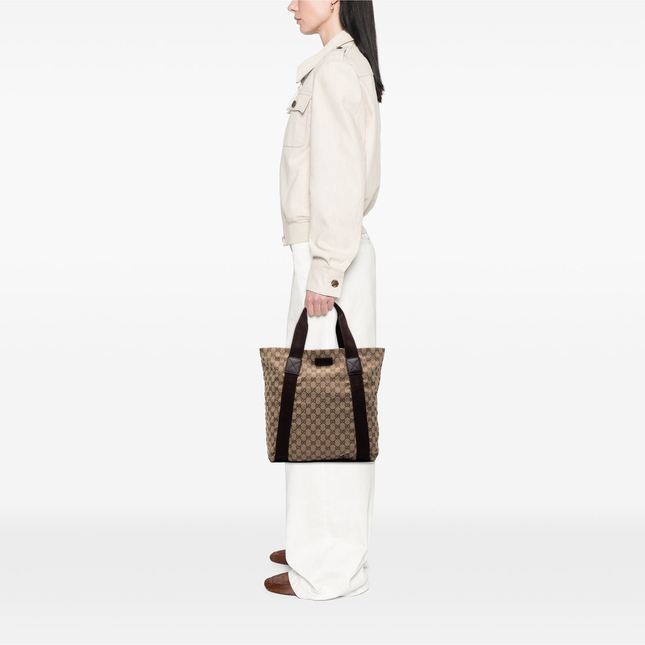 Gucci GG Canvas Tote Bruin
