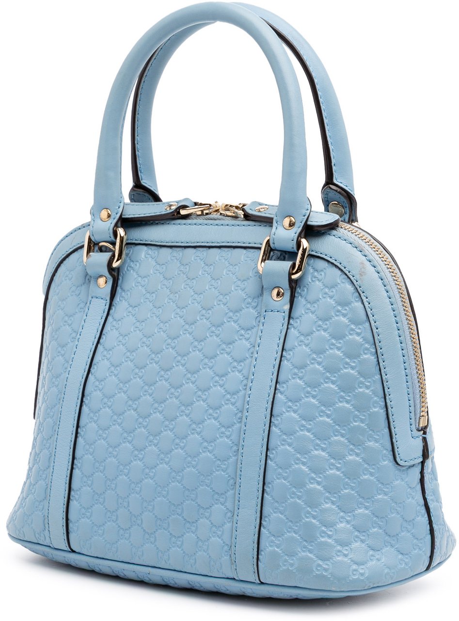 Gucci Mini Microguccissima Dome Satchel Blauw