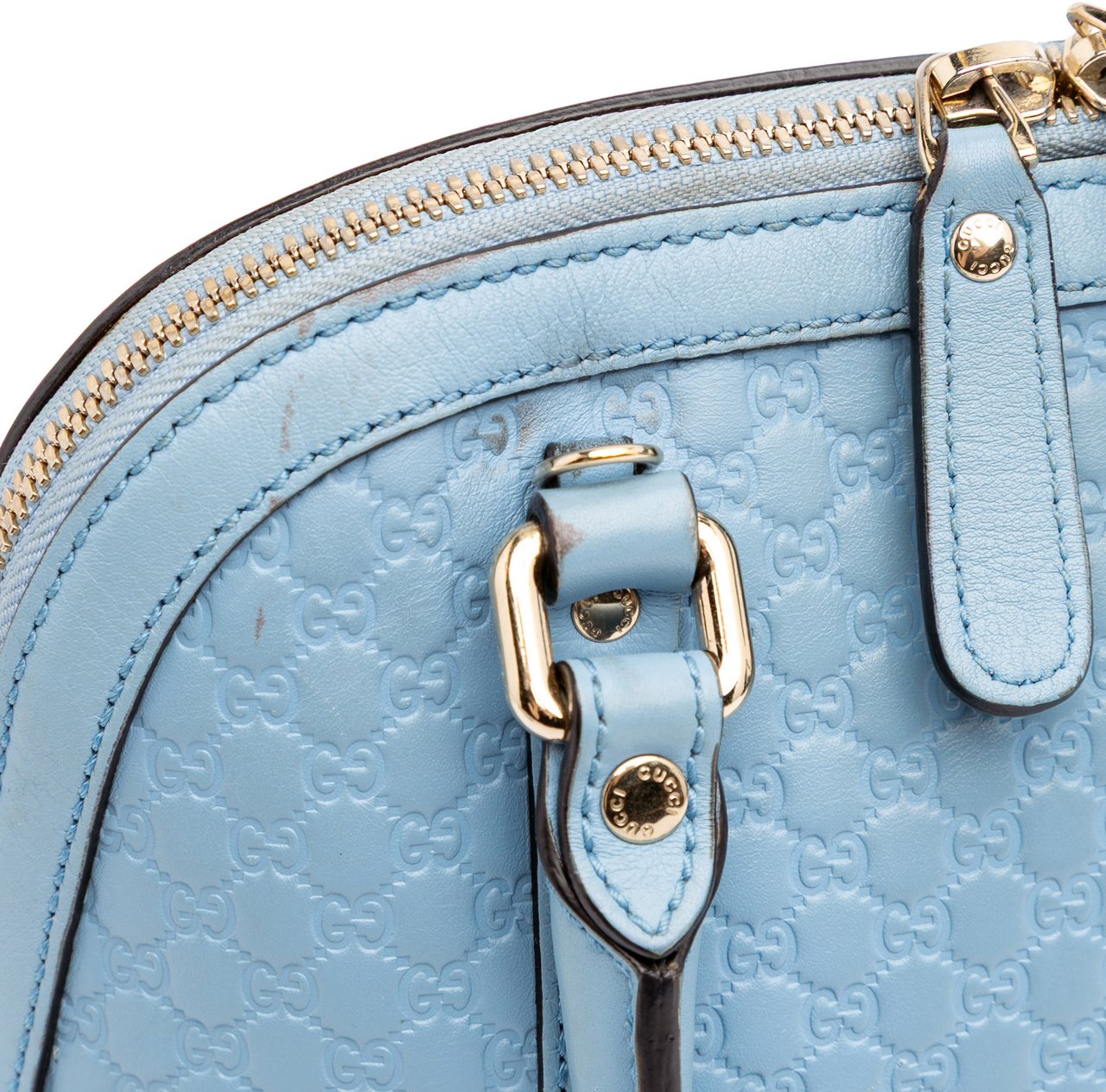Gucci Mini Microguccissima Dome Satchel Blauw