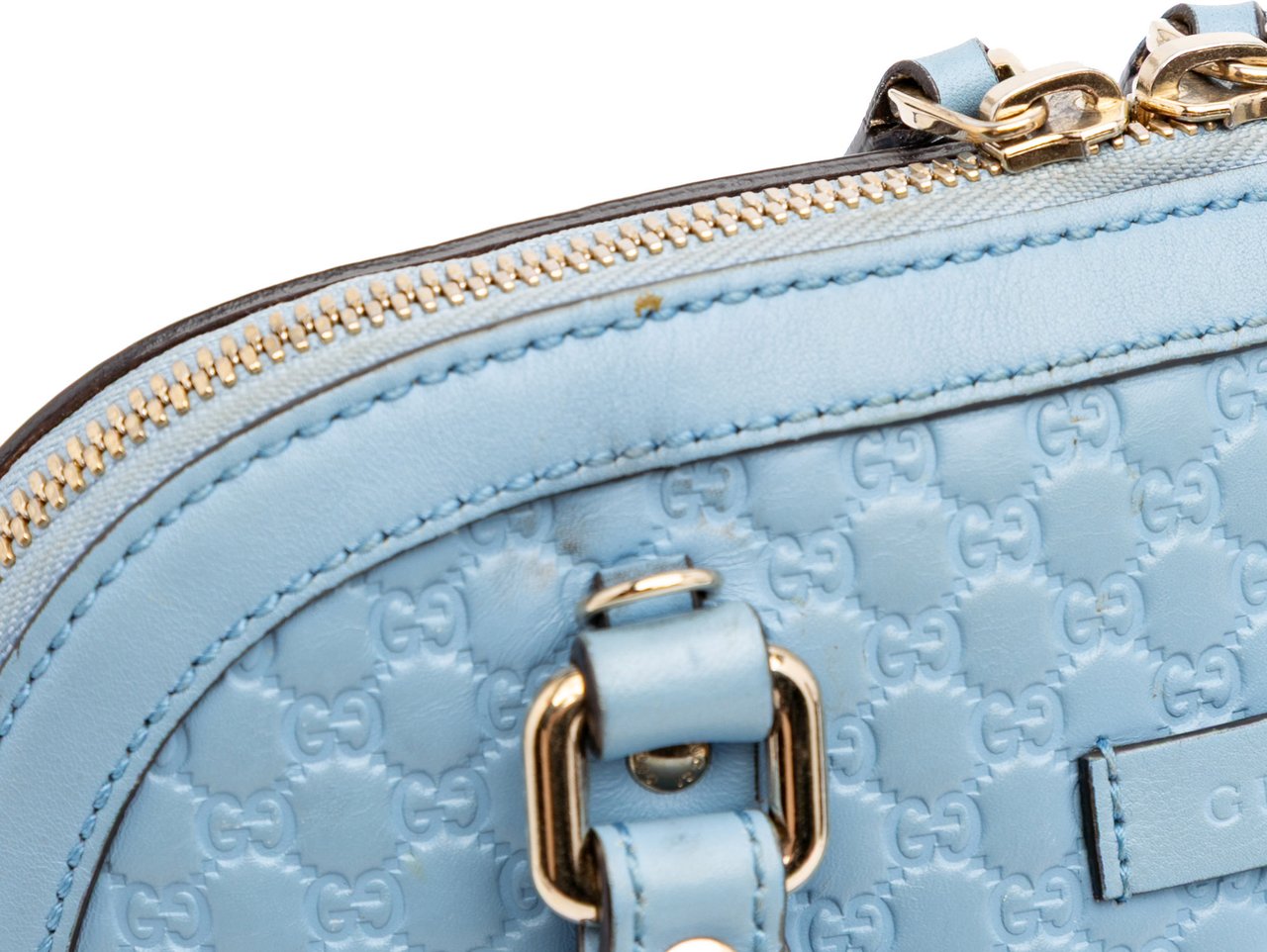 Gucci Mini Microguccissima Dome Satchel Blauw
