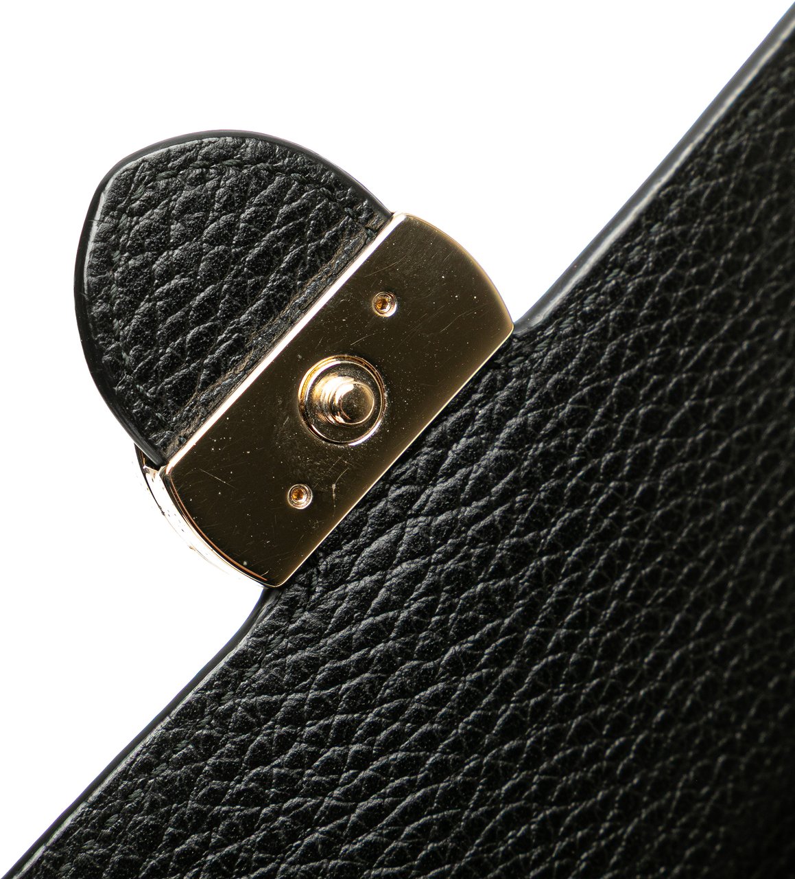 Gucci Leather Interlocking G Dollar Wallet on Chain Zwart