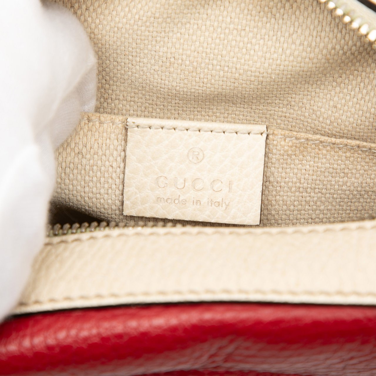 Gucci Small Tricolor Leather Soho Disco Crossbody Rood