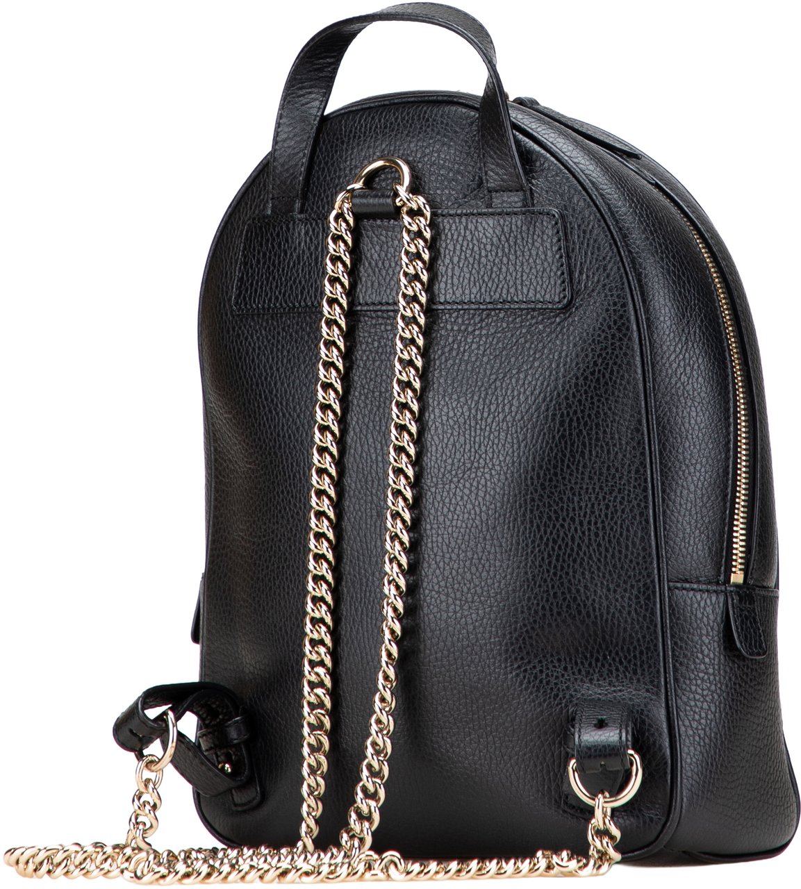 Gucci Pebbled Calfskin Soho Chain Backpack Zwart