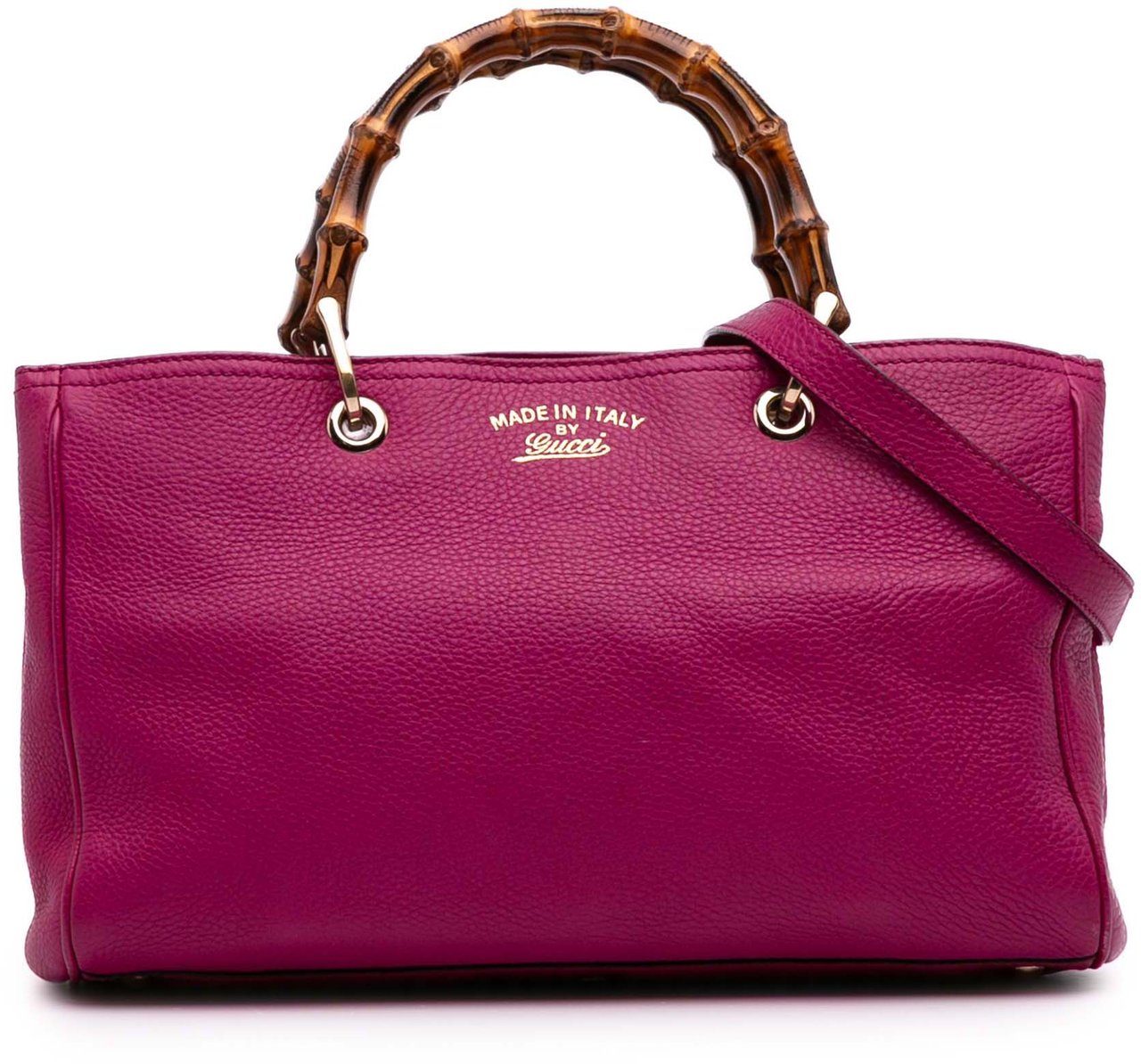 Gucci Medium Calfskin Bamboo Shopper Satchel Roze