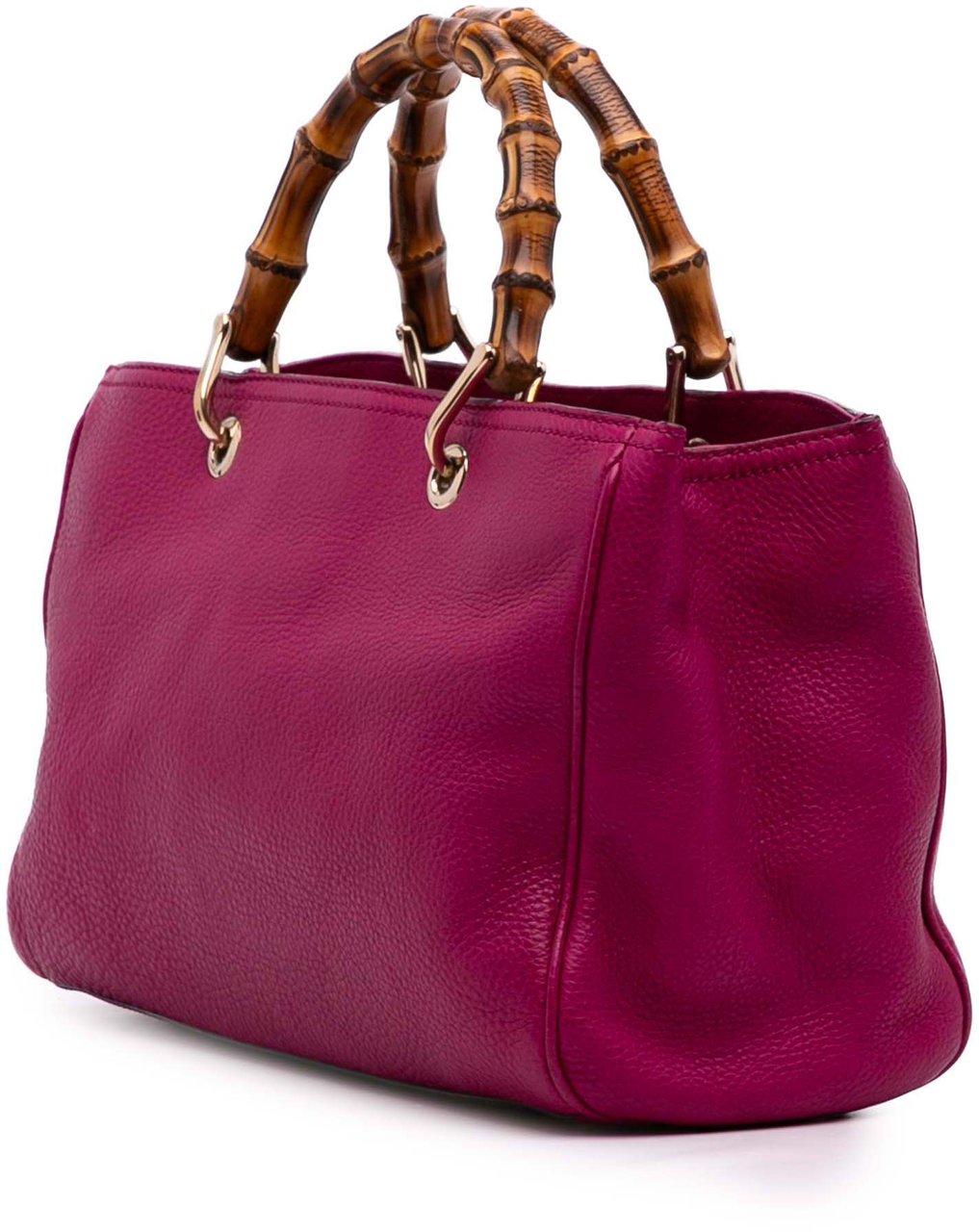 Gucci Medium Calfskin Bamboo Shopper Satchel Roze
