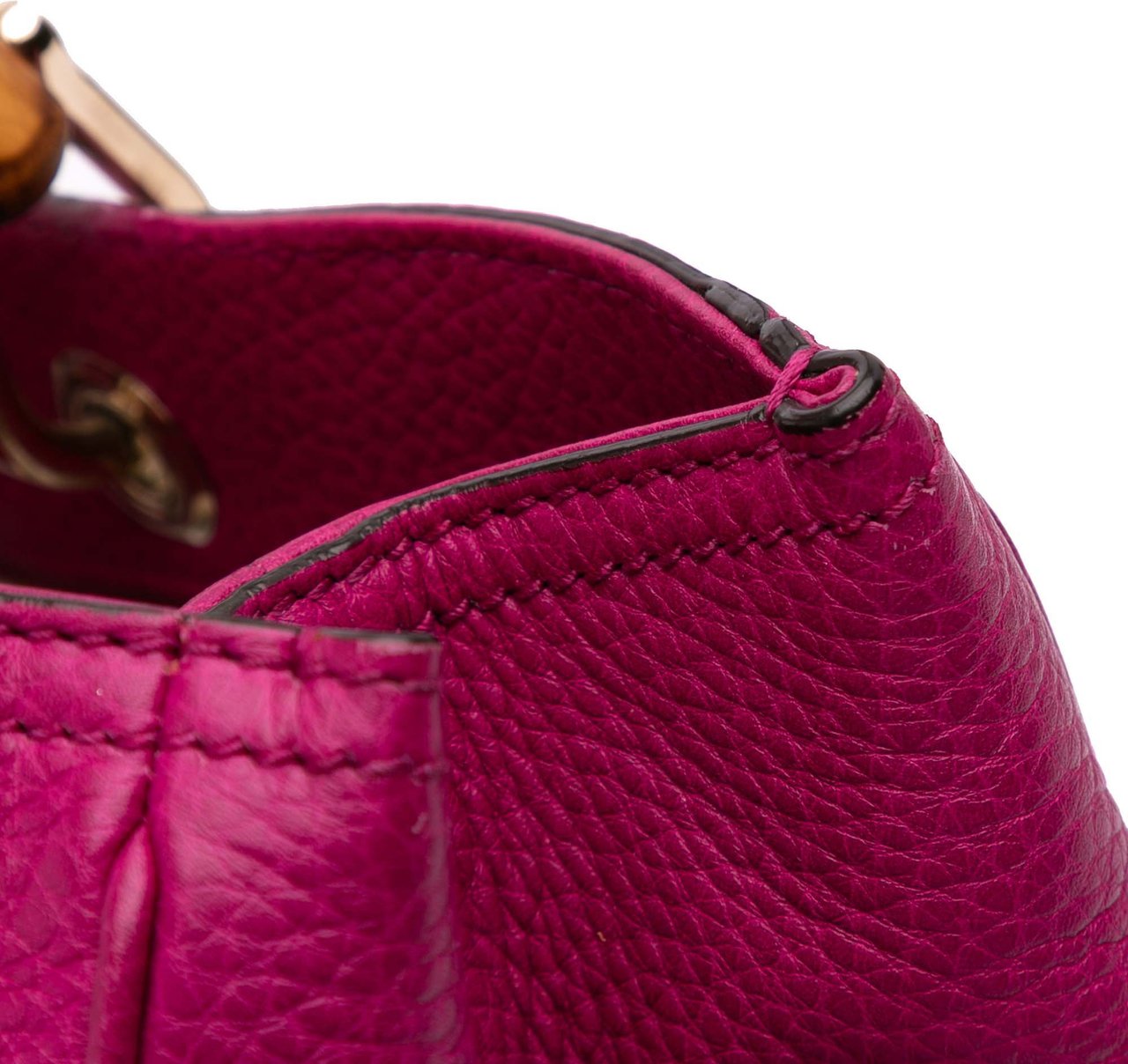 Gucci Medium Calfskin Bamboo Shopper Satchel Roze