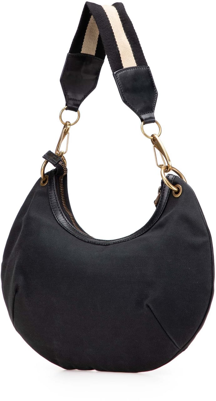 Gucci Web Canvas Hobo Zwart