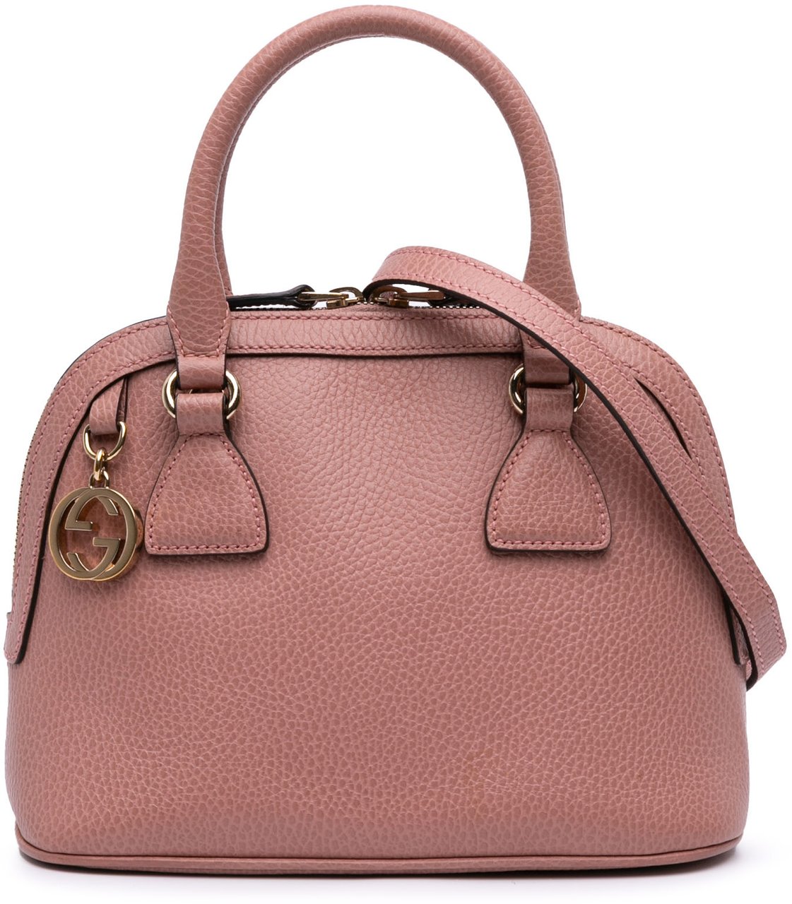 Gucci Mini Leather GG Charm Dome Satchel Roze