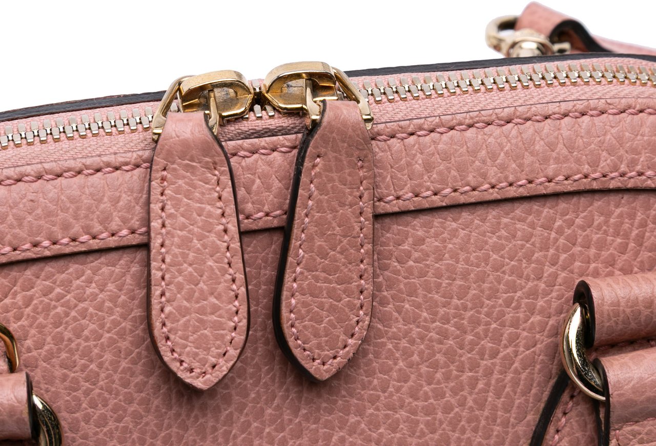 Gucci Mini Leather GG Charm Dome Satchel Roze