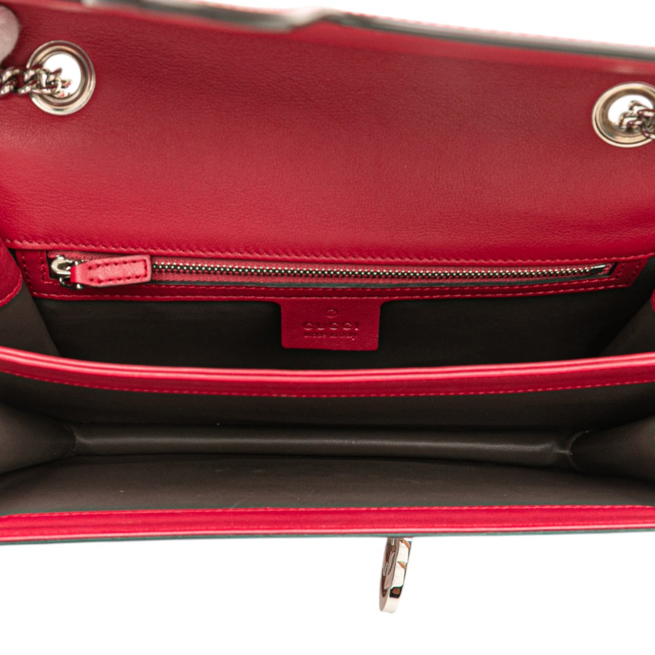 Gucci Medium Patent Dollar Interlocking G Crossbody Rood