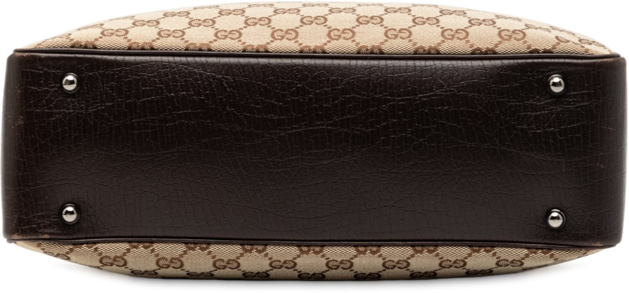 Gucci GG Canvas Bamboo Tote Bruin