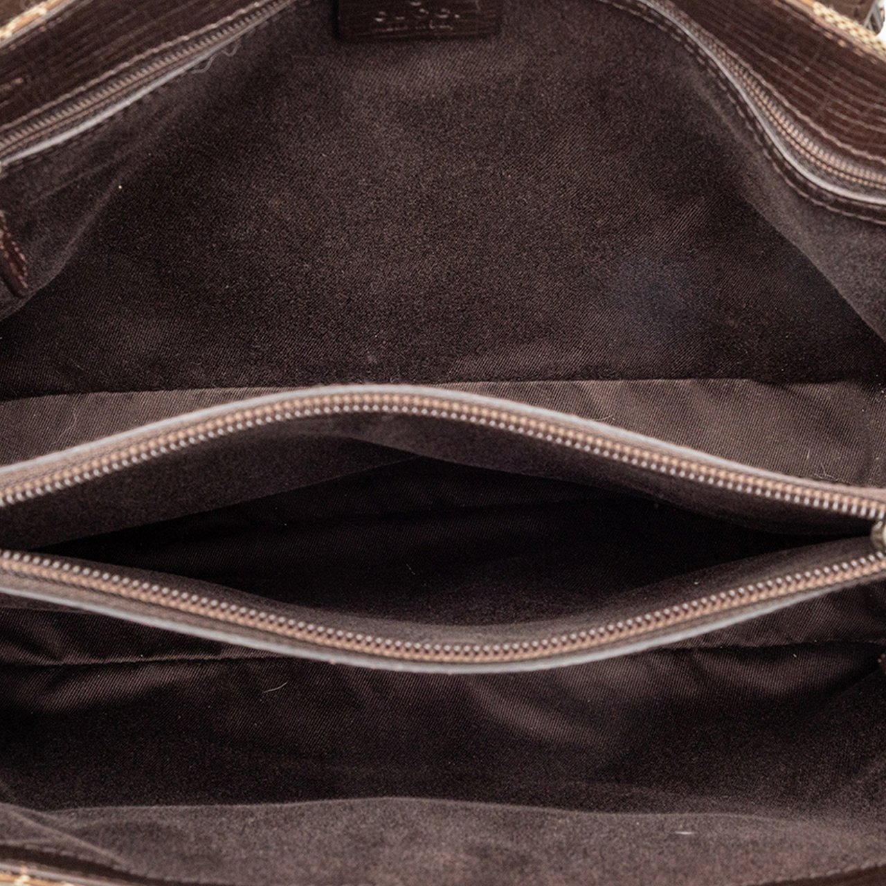 Gucci GG Canvas Bamboo Tote Bruin