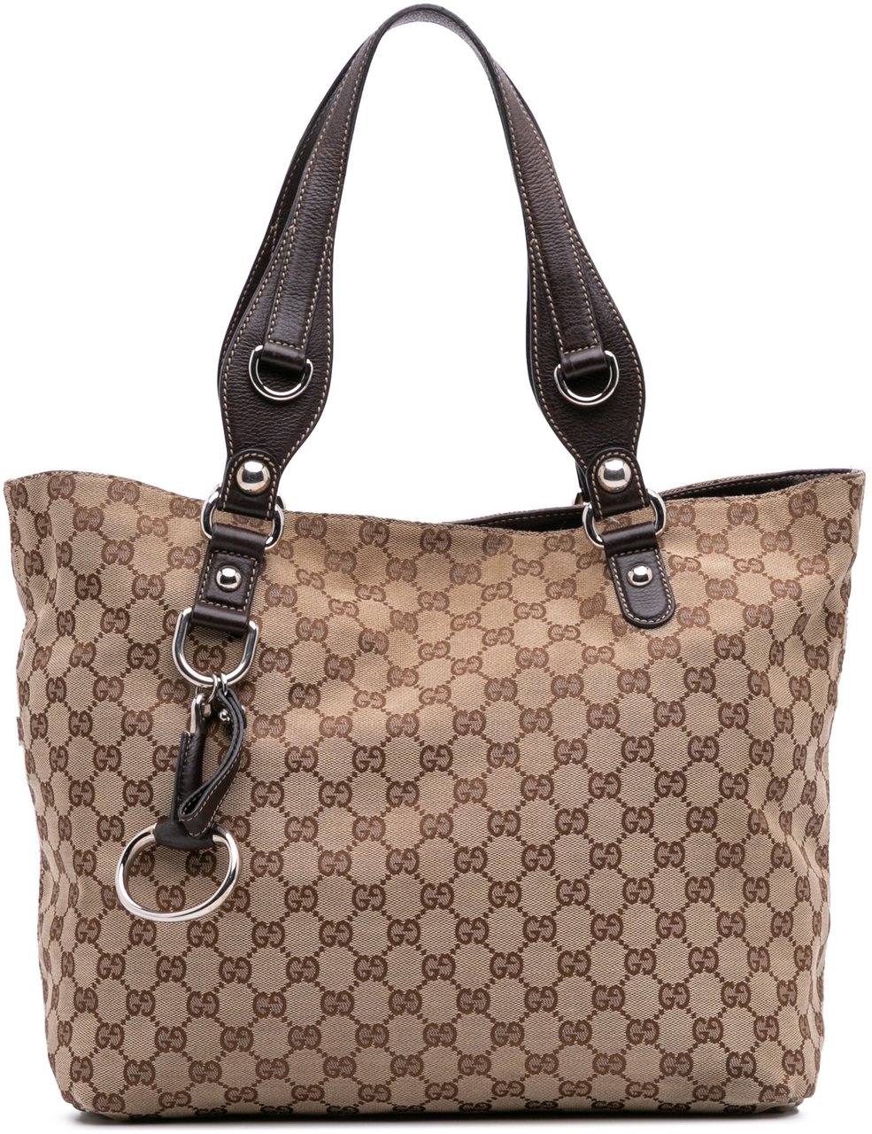 Gucci GG Canvas Icon Bit Tote Bruin