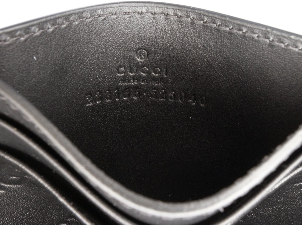 Gucci Guccissima Card Holder Zwart