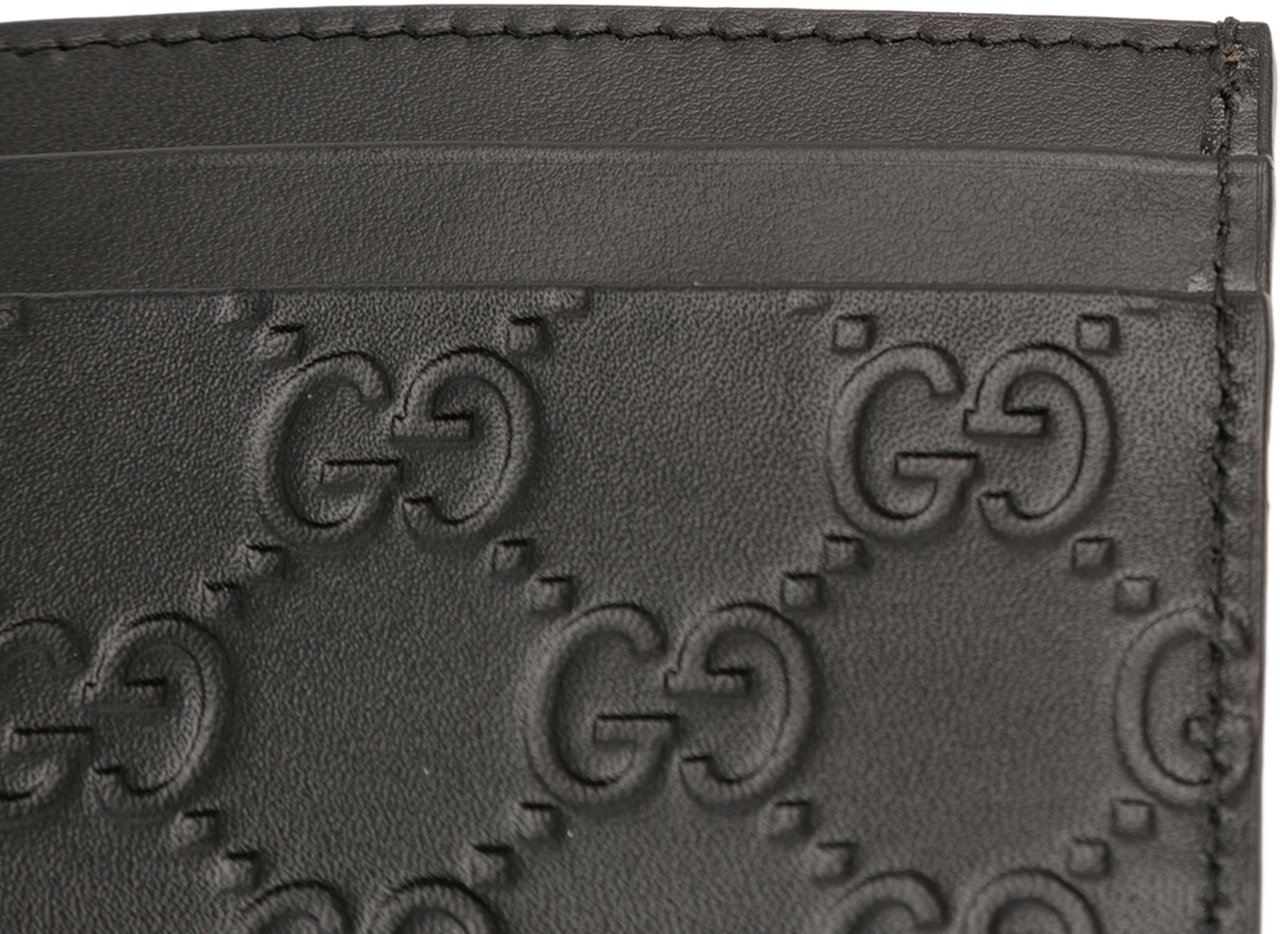 Gucci Guccissima Card Holder Zwart