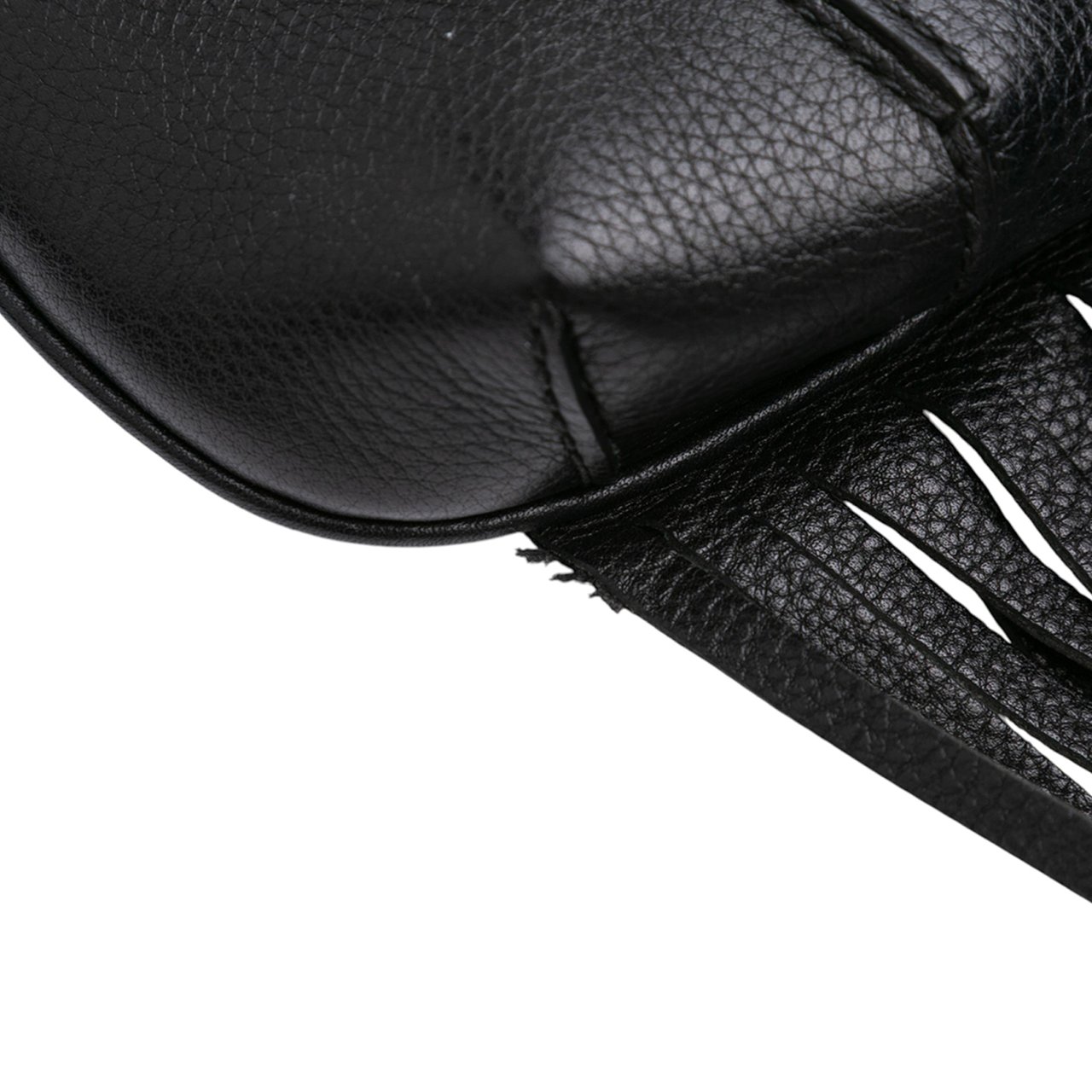 Gucci Small Leather Bamboo Nouveau Fringe Crossbody Zwart