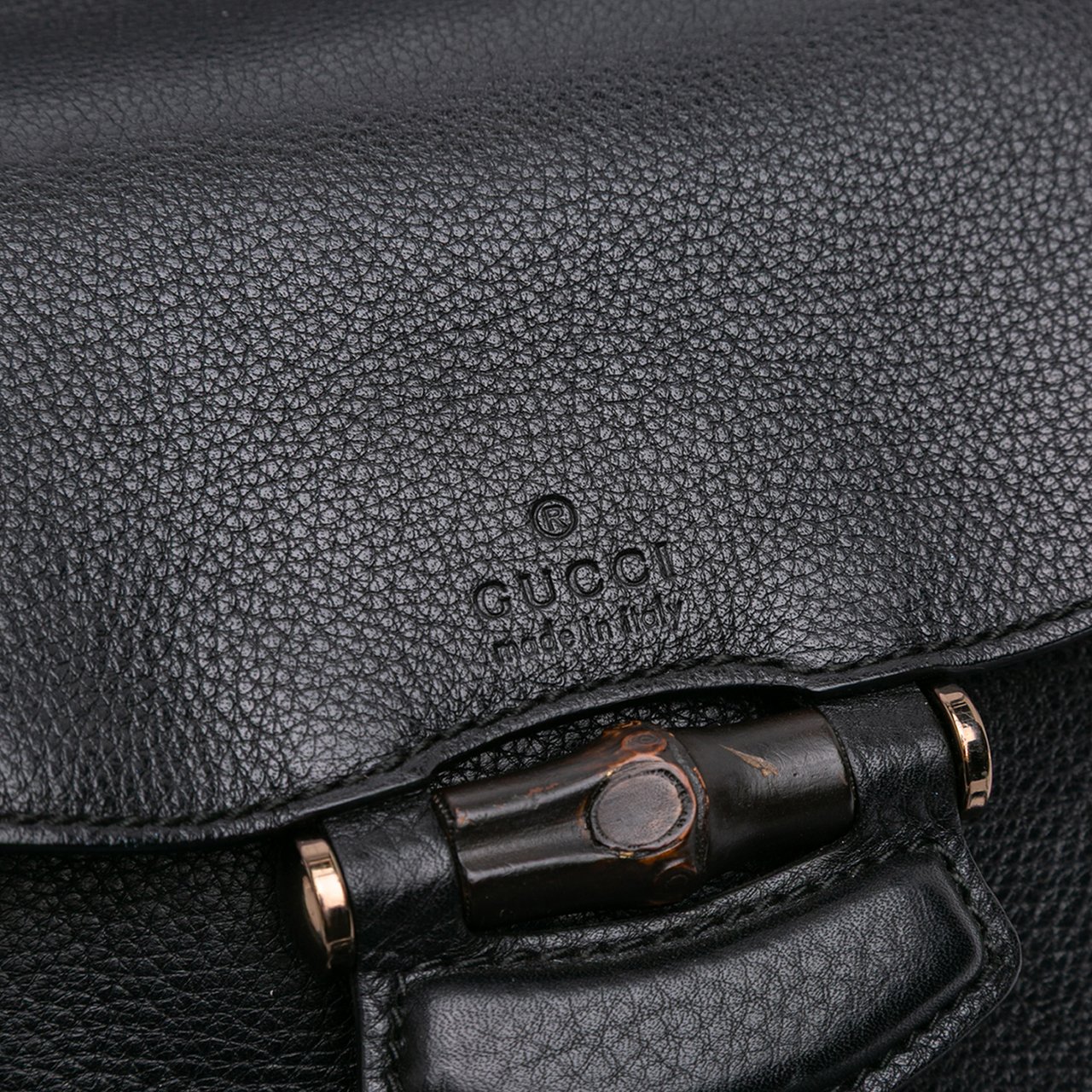 Gucci Small Leather Bamboo Nouveau Fringe Crossbody Zwart