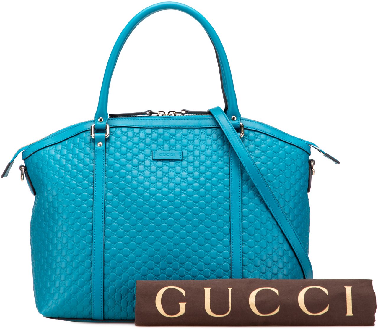 Gucci Large Microguccissima Dome Satchel Blauw