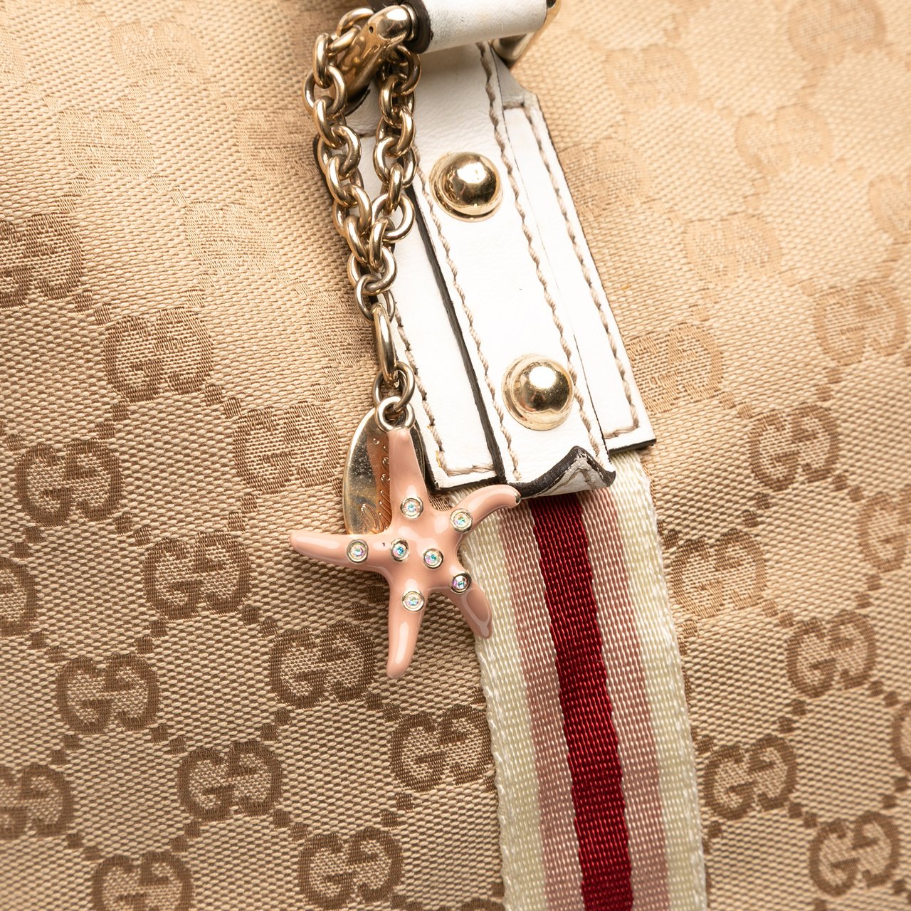 Gucci Large GG Canvas Jolicoeur Tote Bruin